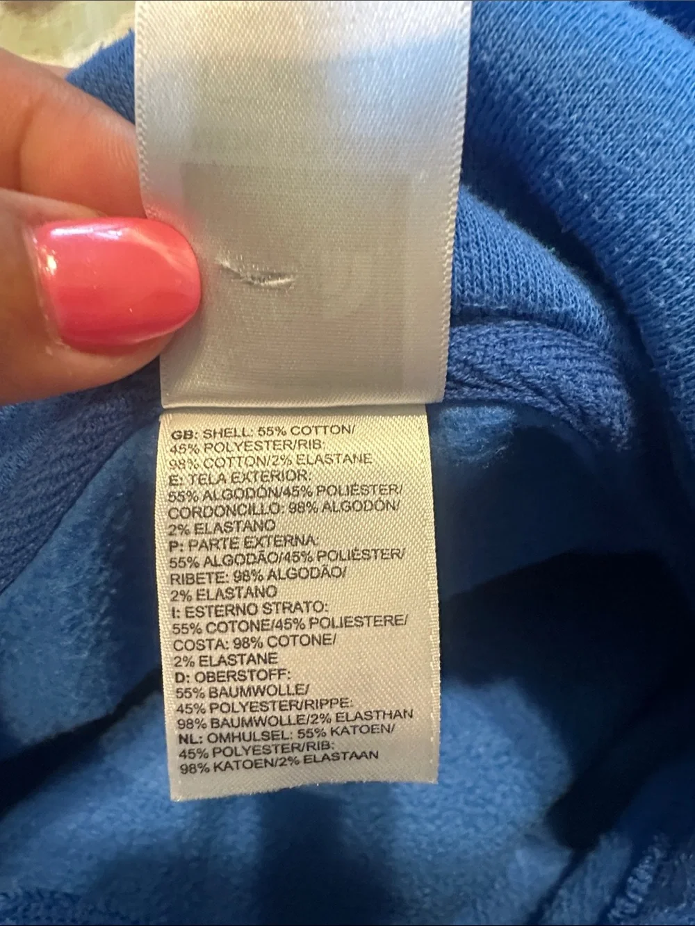 The North Face Blue Pullover Hoodie with White Logo